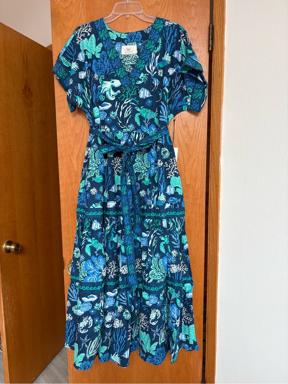 NWT Printfresh Oceania dress Beachy Keen Navy Large
